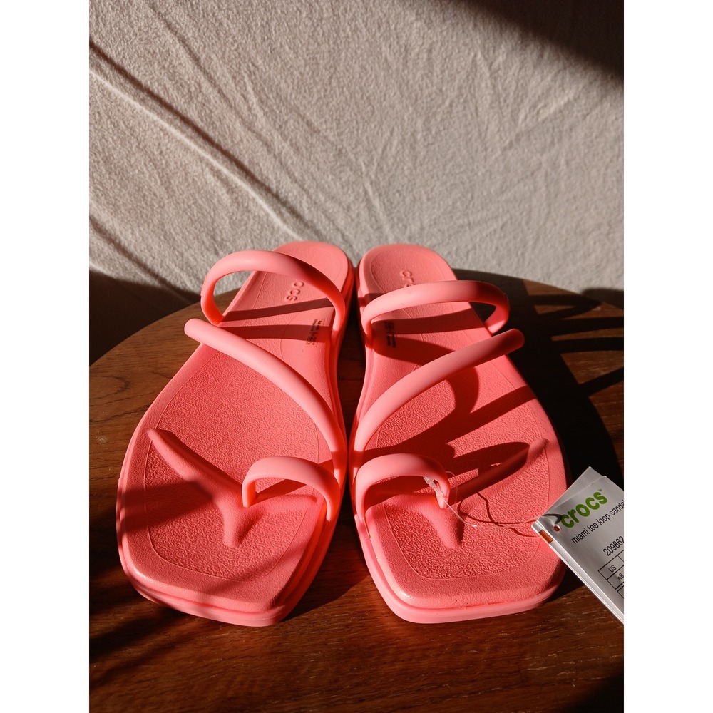 Crocs Miami toe loop sandals hot pink size 8 flip flop - Picture 6 of 6